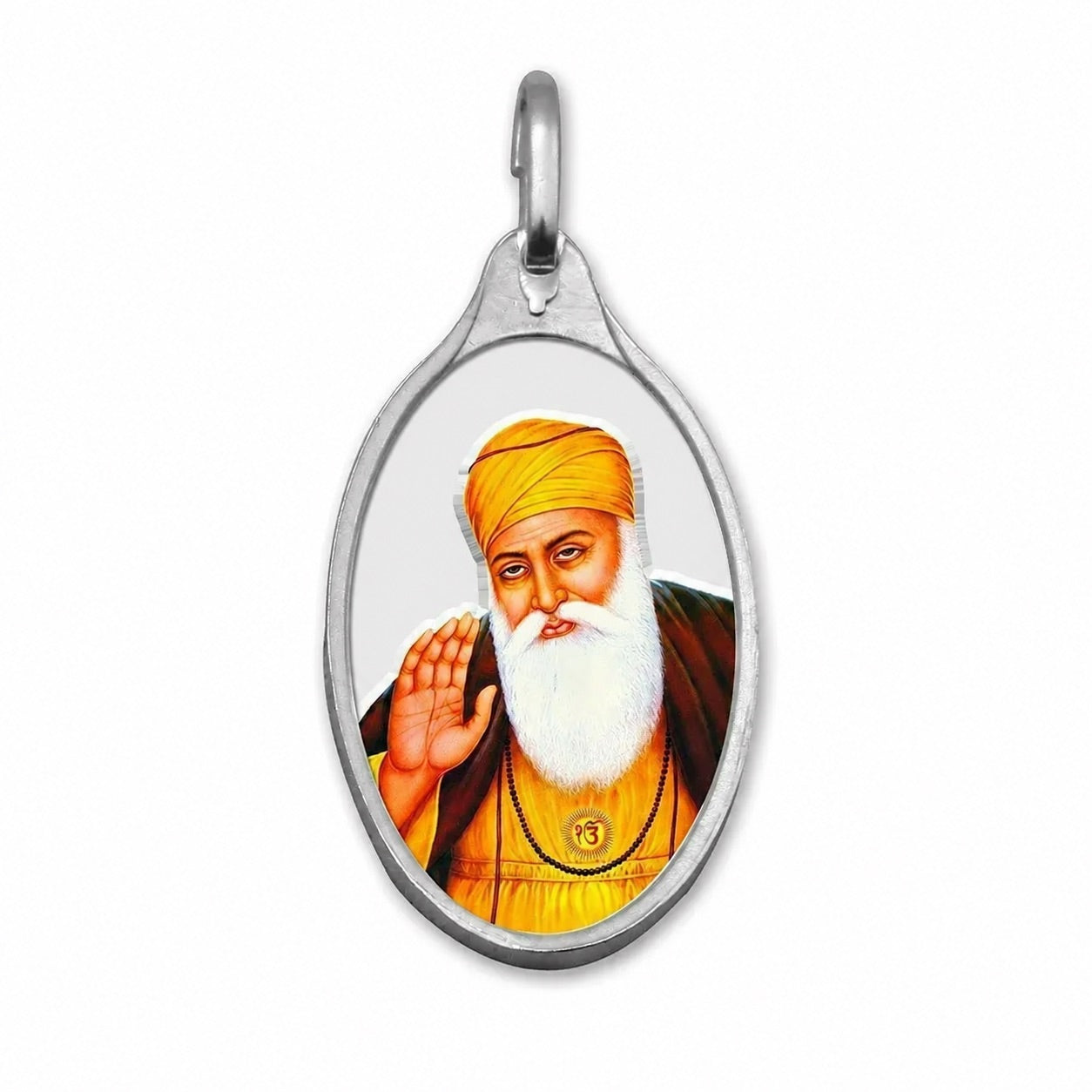 Pendentif Sikh Guru Nanak en argent pur 999,9, 5 grammes, coloré, sous emballage scellé