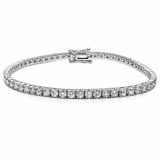 18 kt witgouden diamanten tennisarmband 4-klauw 3,7 ct