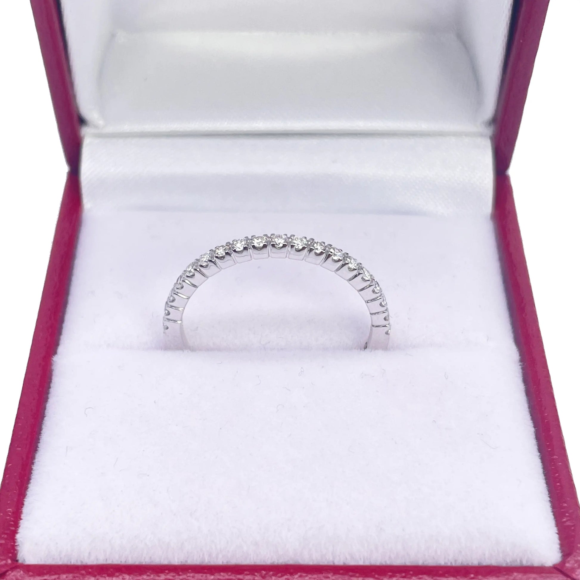 18ct White Gold Round Diamond Half Eternity Band Claw Set 0.26ct  Diamond Ring