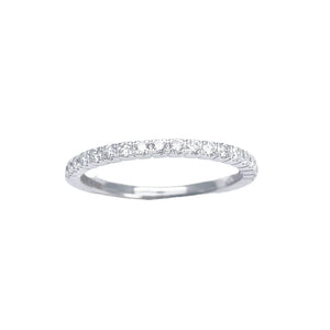 18ct White Gold Round Diamond Half Eternity Band Claw Set 0.26ct  Diamond Ring