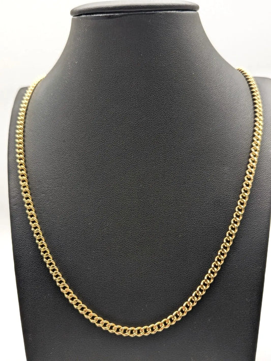 14ct Yellow Gold Diamond Cut Curb Chain 22 inches Hallmarked  Diamond Bracelets