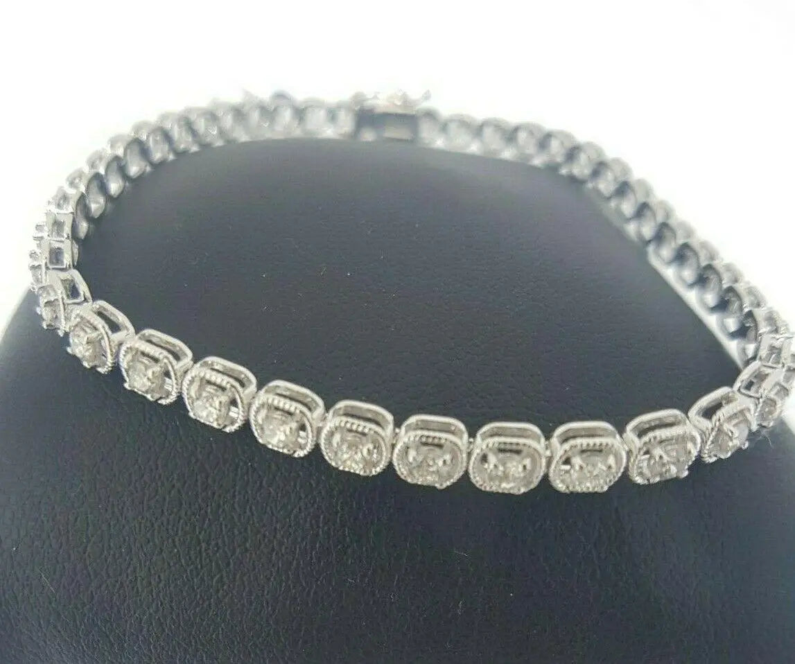 18Carat White Gold Diamond Tennis Bracelet 4claw 1.50cts 7.0''Inches Hallmarked  Diamond Bracelets