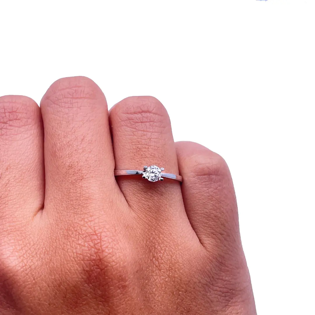 18ct White Gold Diamond Solitaire Engagement Ring, 0.24ct  Diamond Ring