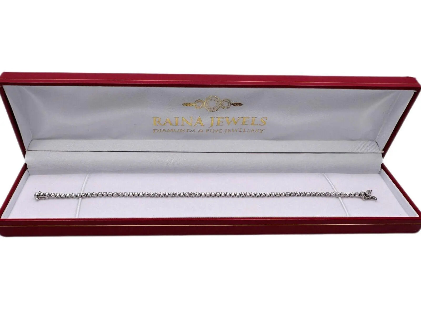 18ct White Gold Diamond Tennis Bracelet 4claw 2.02cts 7.00  Diamond Bracelets