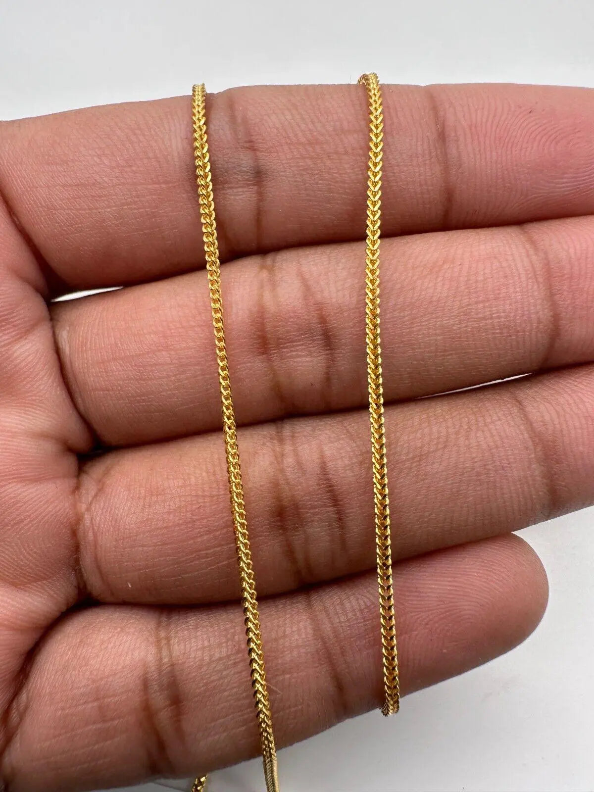 22ct Yellow Gold Mens/Ladies FoxTail Chain Necklace 17 
